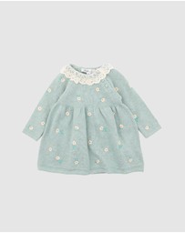 Bebe by Minihaha - Fern Organic Embroidered Knitted Dress - Babies