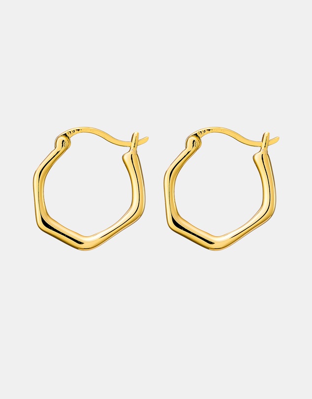 Zoe Olivia - 14K Gold Vermeil Icon Angular Huggie Earrings