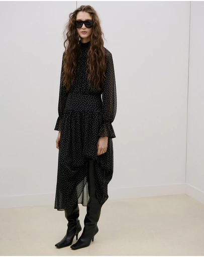 M.N.G - Gathered Turtleneck Dress