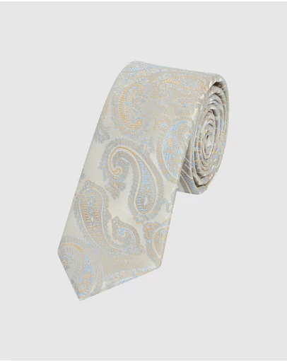 yd. - Ash 6.5 Cm Width Paisley Tie