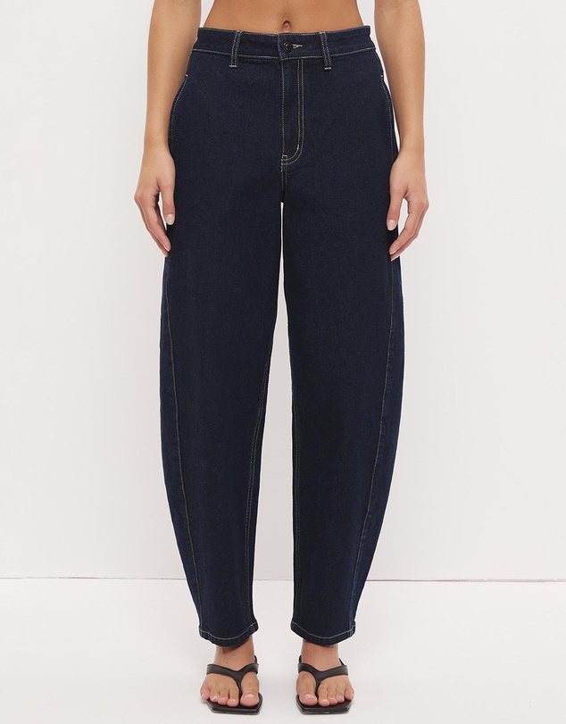 MON RENN - Cora Denim Barrel Leg Jeans