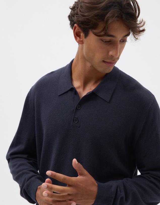AERE - Premium Linen Blend Relaxed Knit Polo