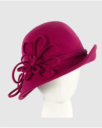 Max Alexander - Winter Felt Red Cloche Hat