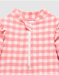 Purebaby - Printed Frilly Long Sleeve Swimsuit- Kids-Babies