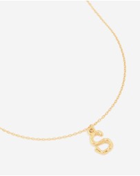 Lovisa - Waterproof Gold Plated Stainless Steel Bamboo Letter S Necklace