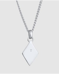 Kuzzoi - ICONIC EXCLUSIVE - Necklace Men Rhombus Pendant Geo Enamel in 925 Sterling Silver