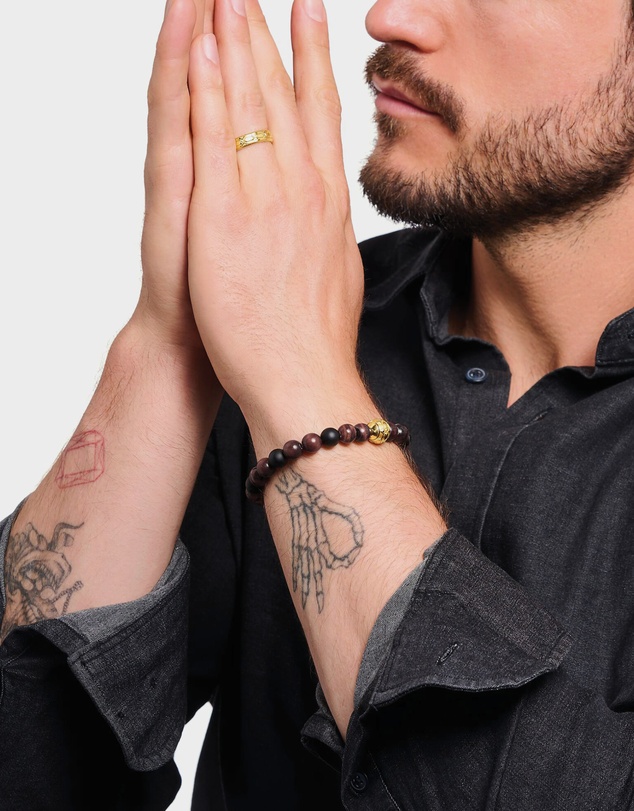 THOMAS SABO - Obsidian and Red Tiger's Eye Bead Bracelet