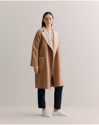 Trenery - Merino Double Knit Zip Bomber Cardigan in Oatmeal Marle