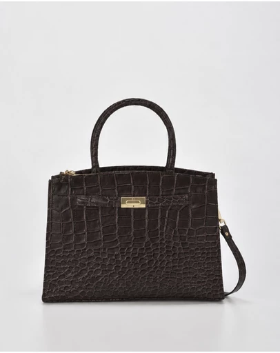 Cobb & Co - Arlie Leather Croc Tote