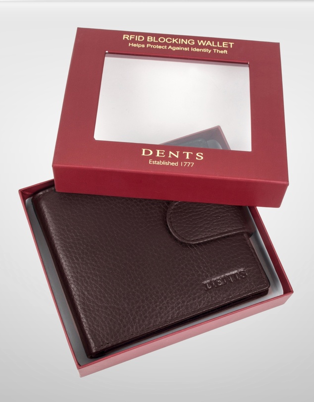 DENTS - Beauley RFID Pebble Grain Leather Bifold Press Stud Wallet