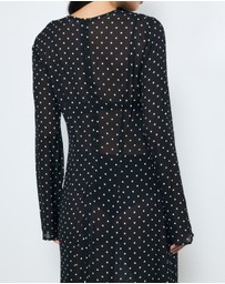 AERE - Cora Polka Dot Long Sleeve Dress
