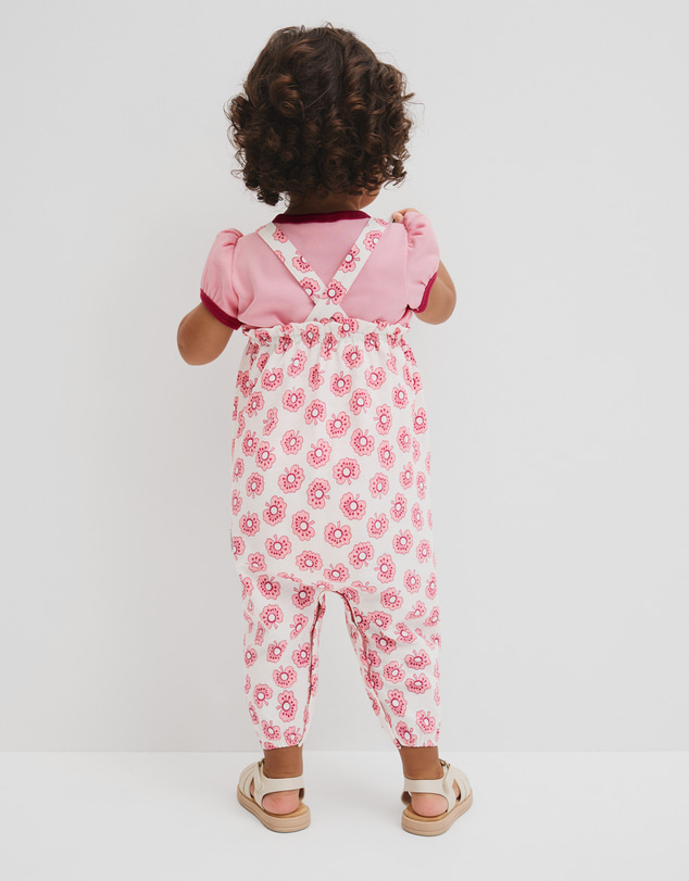Country Road - Short Sleeve Printed Overall Set