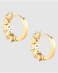 Elli Jewelry - Earrings Hoops Crystal 925 Sterling Silver Gold-Plated