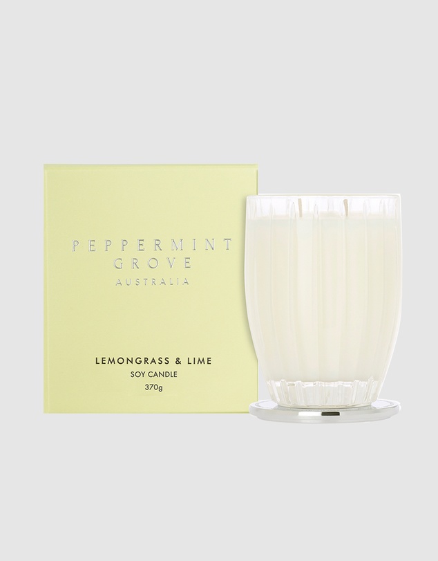 Peppermint Grove - Lemongrass & Lime Large Candle - 370g