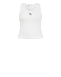 City Chic - Plus size Tara Motif Rib Tank - ivory