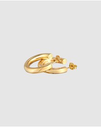 Elli Jewelry - Earrings Creoles Studs In 925 Sterling Silver Gold Plated