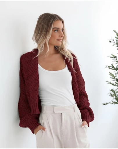 Esther & Co - Dorine Cardigan - Wine