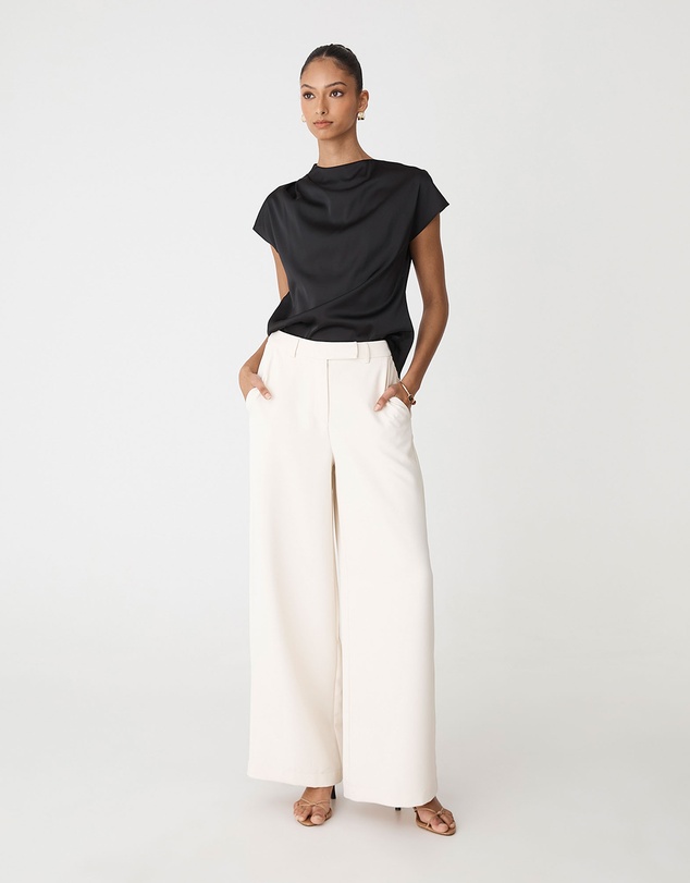 Forcast - Zafina Pleated Draped Top