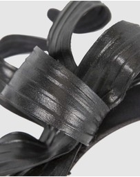 Max Alexander - Leather Leafs Black Headband Fascinator