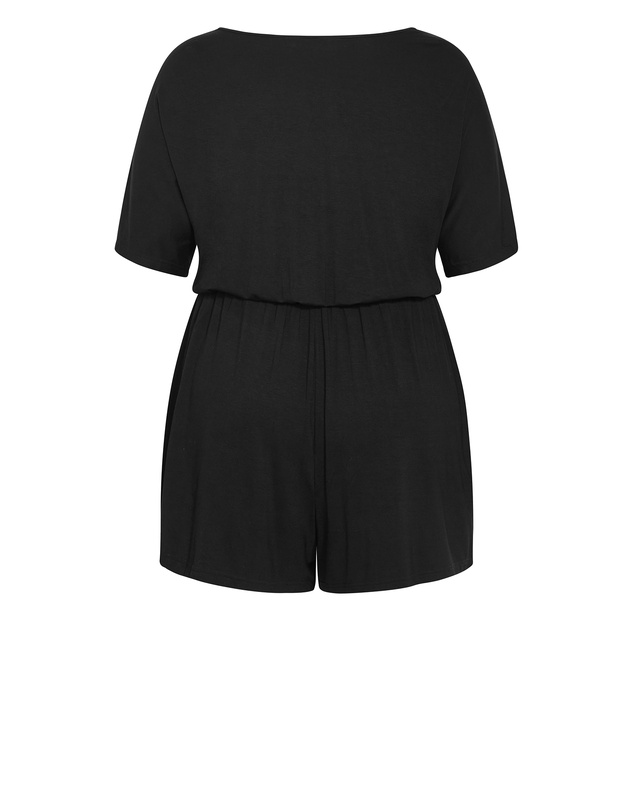 City Chic - Plus size Cara Sleep Romper - black