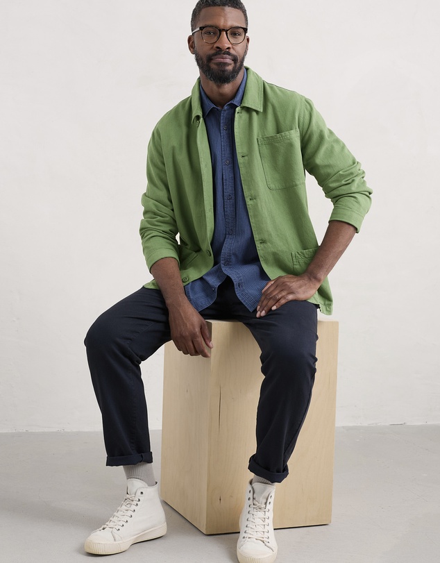 Seasalt - Seasalt Cornwall Blue Ayre Short Sleeve Shirt