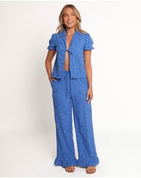 Petal & Pup - Katya Embroidered Pants - Cobalt