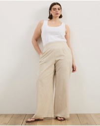 Atmos&Here Curvy - Charlie Wide Leg Stripe Pants