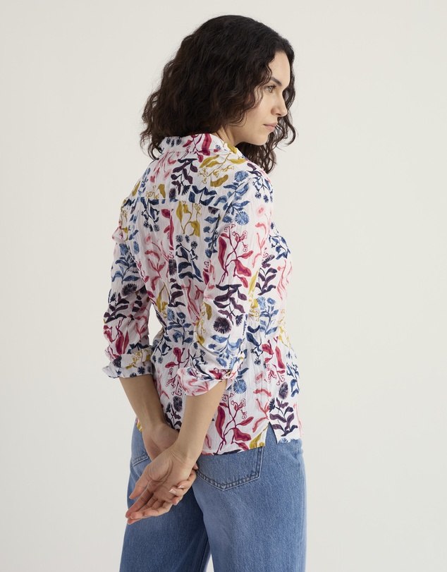 Seasalt - Seasalt Cornwall Multi Larissa Shirt in Crinkled Organic Cotton