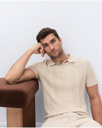 UNISON - Panel Stitch Knit Polo