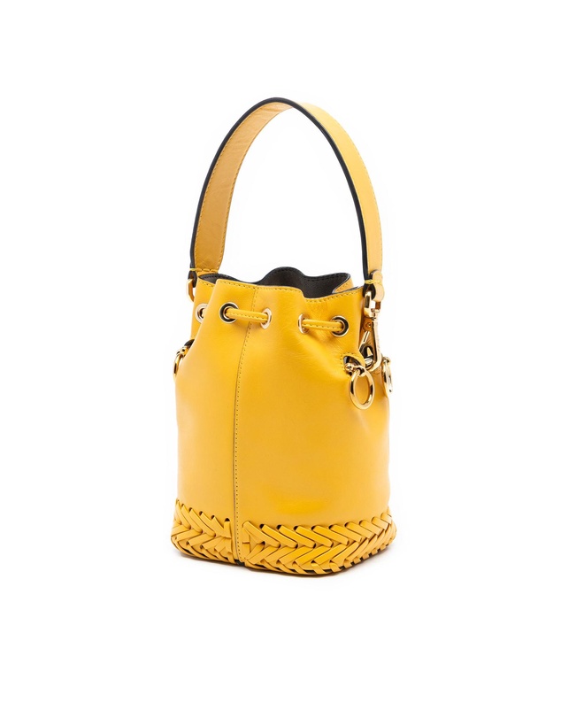 Pre-Loved by Azura Reborn - Pre-Loved Mini Embossed Leather Whipstitch Mon Tresor Bucket Bag
