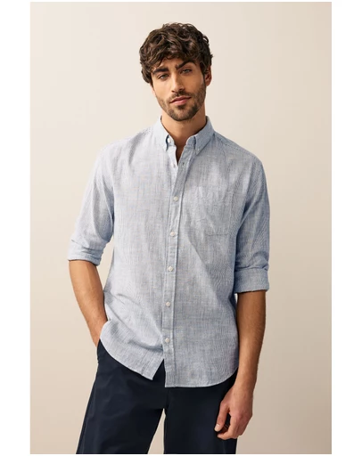 NEXT - Textured Long Sleeve 100% Cotton Shirt