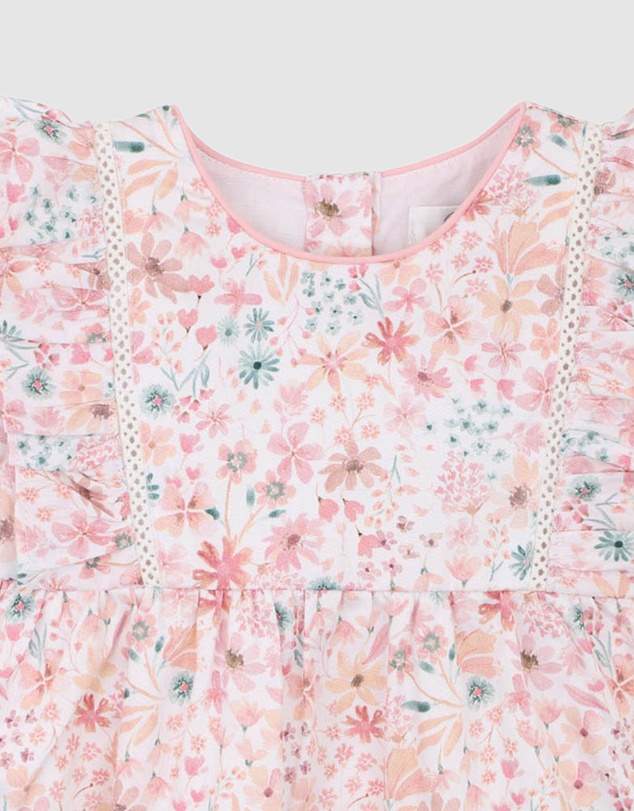 Bebe by Minihaha - Fern Floral Organic Overlay Dress - Babies