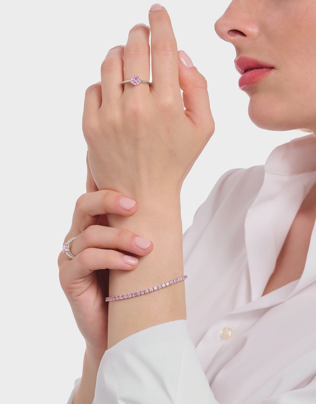 THOMAS SABO - Ring with pink zirconia in brilliant cut