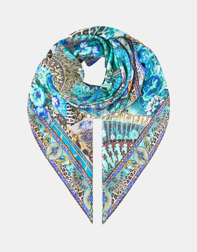 Camilla - Large Crystalled Silk Square Scarf