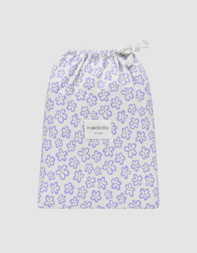Kynd Baby - Fitted Cot Sheet in Hibiscus Blue