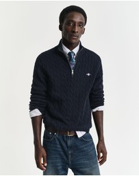 Gant - Cotton Cable Half-Zip Knit