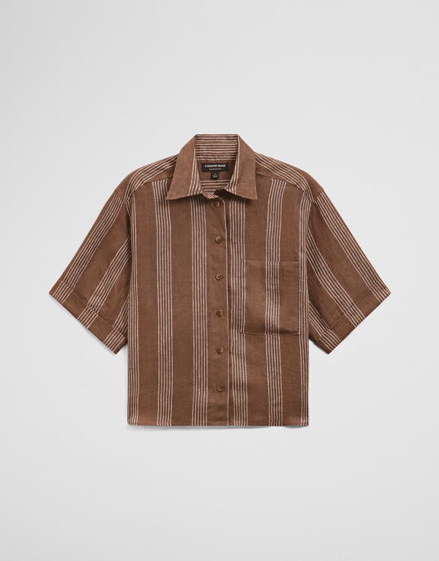 Country Road - Stripe Short Sleeve Linen Shirt