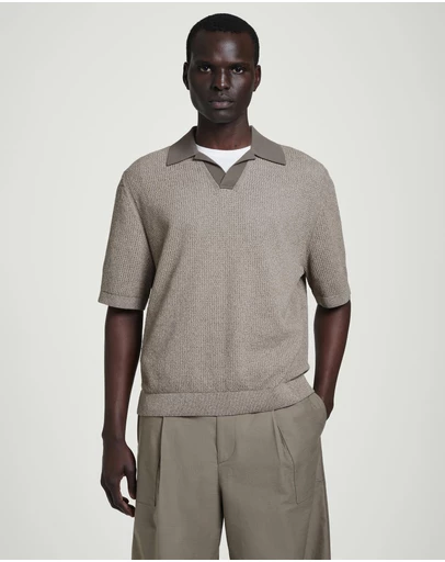 COS - Open-Knit Bouclé Polo Shirt