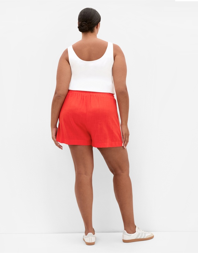 City Chic - Plus sizeSide Tape Linen Blend Short - red