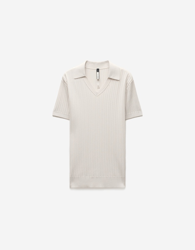 Calibre - Collared Technical Knit Polo Parchment