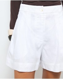 AERE - Sylvie Pleat Linen Shorts