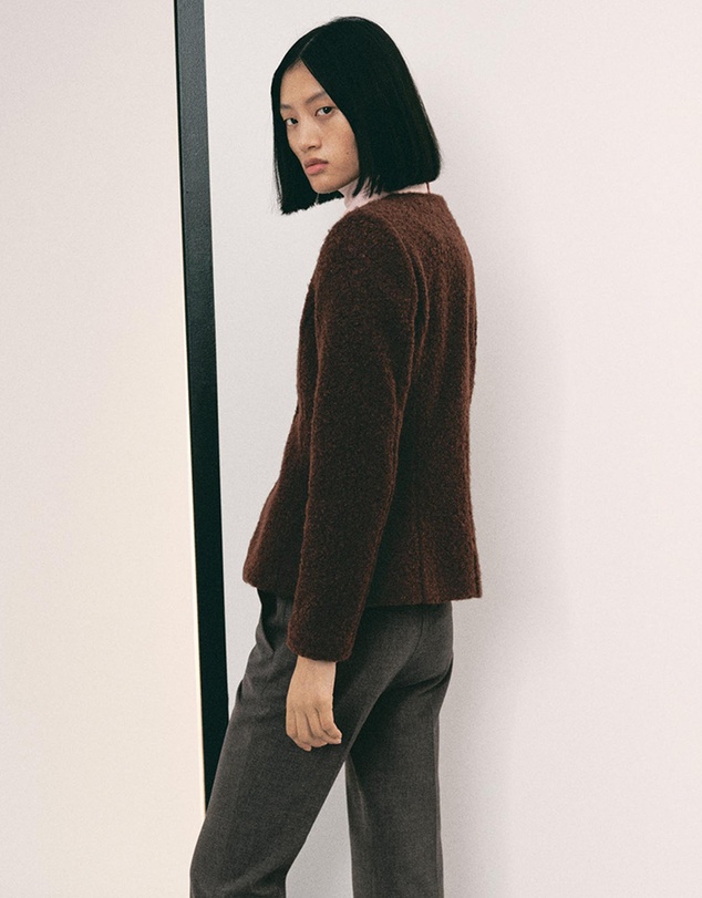 M.N.G - Bouclé Jacket With Jewel Buttons