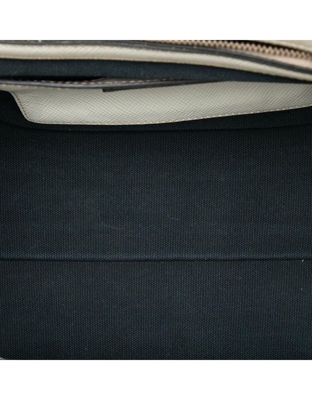 Pre-Loved by Azura Reborn - Pre-Loved Bicolor Saffiano Cuir Trimmed Canvas Satchel