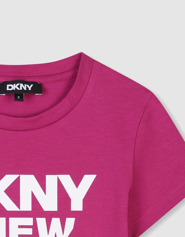 DKNY - Asymmetrical Logo Short Sleeve T-Shirt - Kids-Teens