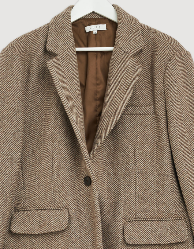 Revibe - Repaired AERE Opal Wool Blend Relaxed Blazer - Brand Sizing-18