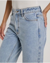 Atmos&Here - Myra Straight Leg Raw Hem Jeans