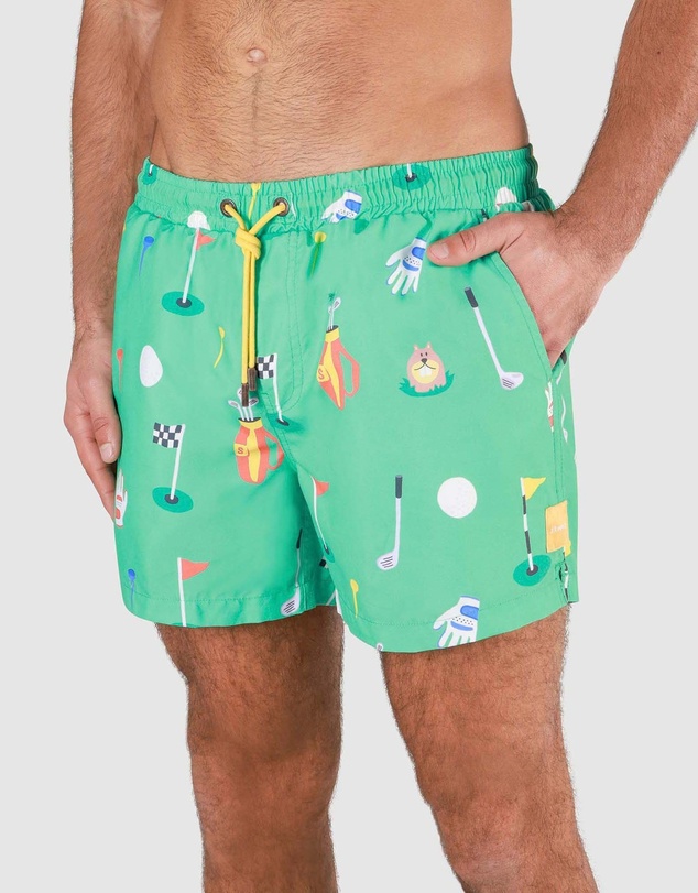Skwosh - In The Hole Mens Swim Shorts in Green