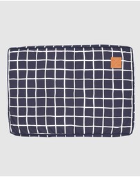 Mog & Bone - Classic Cushion Dog Bed - Navy Check Print