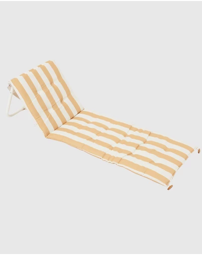 Sunnylife - Mango Bay Reclining Beach Chair - Golden Mustard Stripe