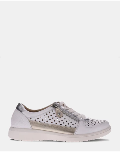 Mia Vita - Baxley Zip Casual Sneaker - White/Silver